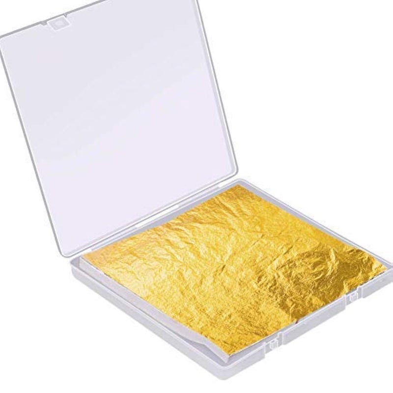 PAXCOO Gold Leaf Sheet for Resin, Paxcoo 300 Sheets Gold Flakes for Resin Nail Foil for Resin Jewelry Making Slime, Nail Arts, Gilding Crafting, Paint, Decoration, 5.5 by 5.5 Inches - Image 1